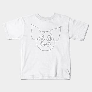 One Line Pig Kids T-Shirt